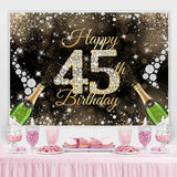 Load image into Gallery viewer, Lofaris Gold Glitter Diamond Bokeh Happy 45th Birthday Backdrop