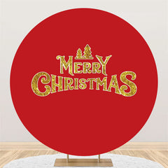 Lofaris Gold Glitter Merry Christmas Red Backdrop For Party