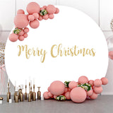 Load image into Gallery viewer, Lofaris Gold Glitter Merry Christmas Round Backdrop For Party