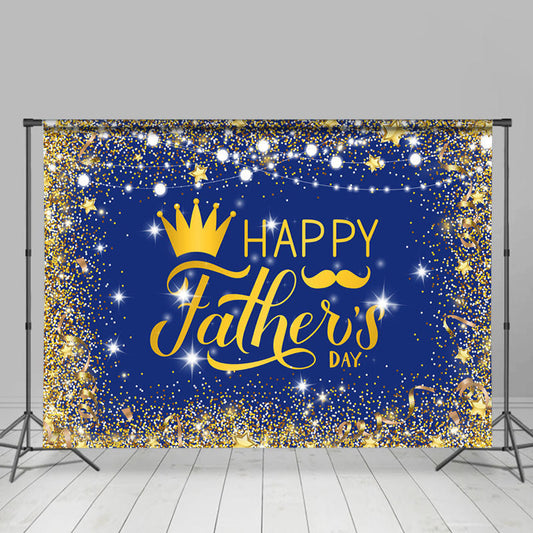 Lofaris Gold Glitter Navy Blue Happy Fathers Day Backdrops