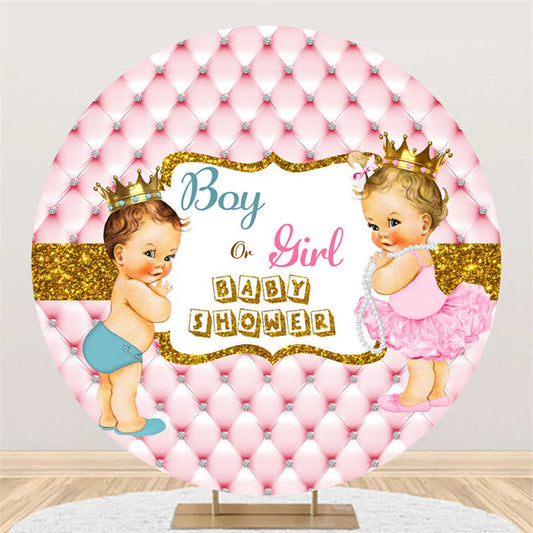 Lofaris Gold Glitter Pink Backdrop For Baby Shower