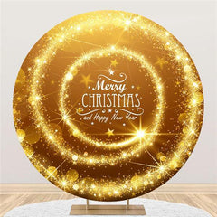 Lofaris Gold Glitter Round Chrismas And New Year Party Backdrop