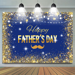 Lofaris Gold Glitter Star And Blue Happy Fathers Day Backdrop