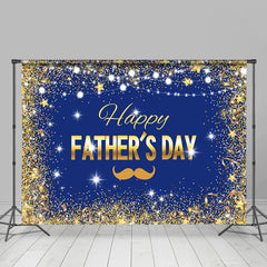 Lofaris Gold Glitter Star And Blue Happy Fathers Day Backdrop