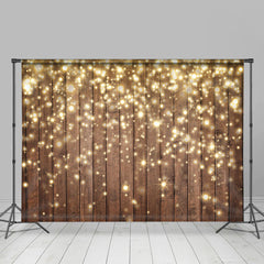 Lofaris Gold Glitter Wood Bokeh Backdrop for Christmas Party