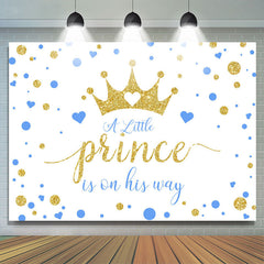 Lofaris Gold Little Prince Is On His Way Baby Shower Backdrop