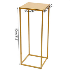 Lofaris Gold Metal Flower Display Columnn Floor Wedding Shelf