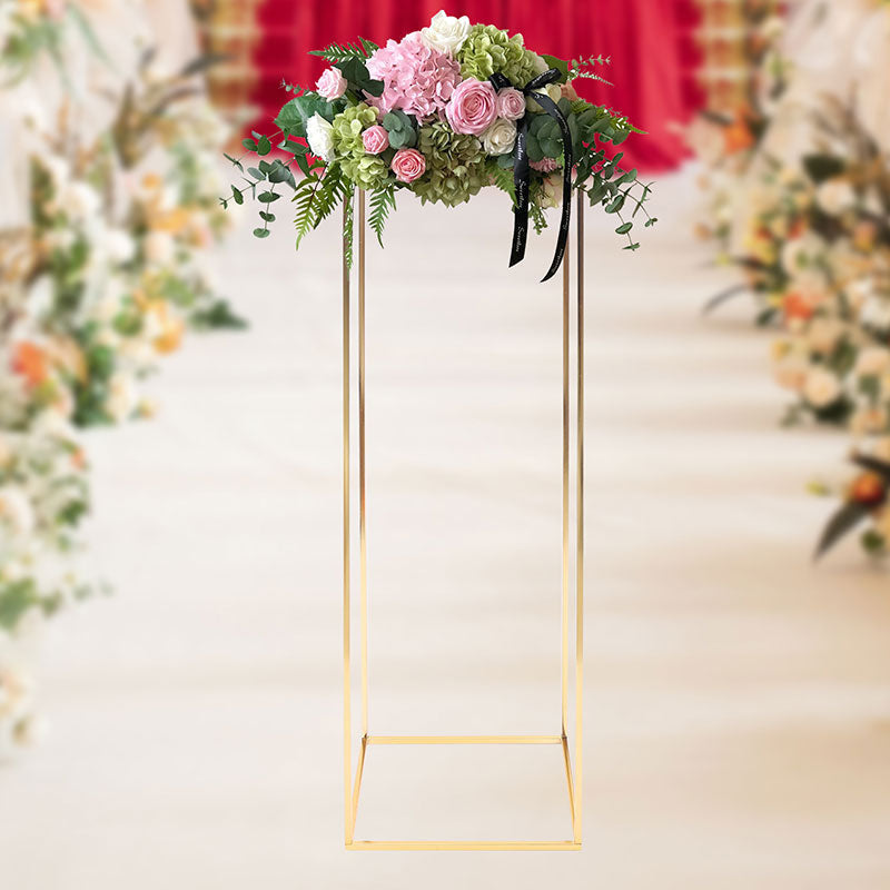 Lofaris Gold Metal Geometric Rectangular Wedding Backdrop Stands