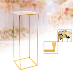 Lofaris Gold Metal Geometric Rectangular Wedding Backdrop Stands