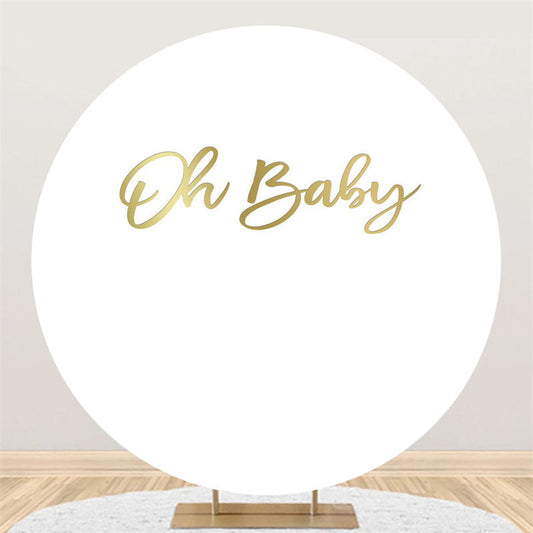 Lofaris Gold Oh Baby Circle White Backdorp For Shower