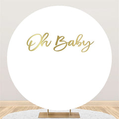 Lofaris Gold Oh Baby Circle White Backdorp For Shower