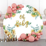 Load image into Gallery viewer, Lofaris Gold Oh Baby Sunflower Circle Shower Backdrop
