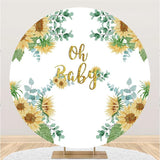 Load image into Gallery viewer, Lofaris Gold Oh Baby Sunflower Circle Shower Backdrop