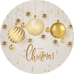 Lofaris Gold Ornament Round Merry Chrismas Backdrop For Party