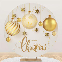 Lofaris Gold Ornament Round Merry Chrismas Backdrop For Party