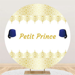 Lofaris Gold Petit Prince Round White Baby Shower Backdrop