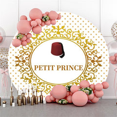 Lofaris Gold Spot And Petit Prince Round Baby Shower Backdrop