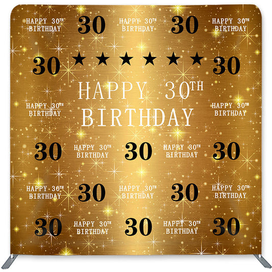 Lofaris Gold Star Glitter Double-Sided Backdrop for Birthday