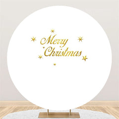 Lofaris Gold Star Merry Christmas Round Backdrop For Party