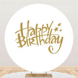 Load image into Gallery viewer, Lofaris Gold Star Round Happy Birthday White Backdrop For Party