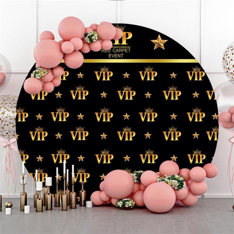 Vip Photo Wall Gold Vip Red Carpet Event Party Custom Circle Backdrop