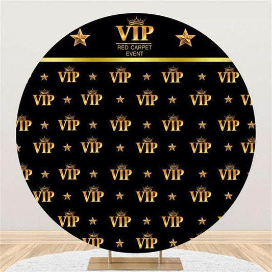 Lofaris Gold Vip Red Carpet Event Party Custom Circle Backdrop