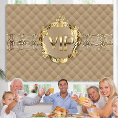 Lofaris Gold Vip With Crown Birthday Party Backdrop For Woman