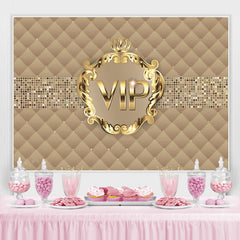 Lofaris Gold Vip With Crown Birthday Party Backdrop For Woman