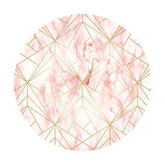 Lofaris Golden And Pink Geometric Patterns Circle Backdrop