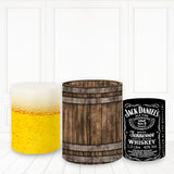 Load image into Gallery viewer, Lofaris Golden Beer Cake Table Cover Brown Wooden Barrel Cylinder