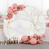Load image into Gallery viewer, Lofaris Golden Marble Theme Happy Birthday Circle Backdrop