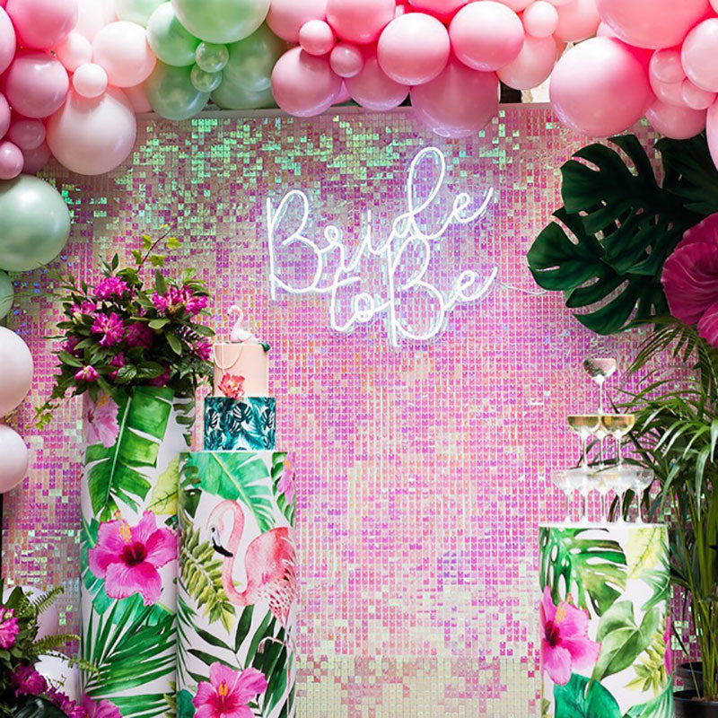 Lofaris Gradient Pink Girlish Shimmer Wall Panels Party Decor For Wedding