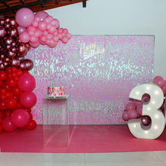 Lofaris Gradient Pink Shimmer Wall Panels | Wedding Event Party Decorations