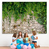Load image into Gallery viewer, Lofaris Green And Brick Wall Simple Spring Backdrop For Party
