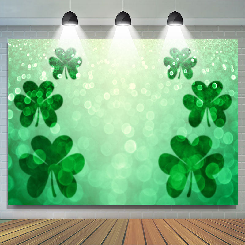 Lofaris Green And Glitter Bokeh Happy St. Patrick’s Day Backdrop