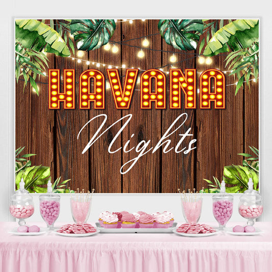Lofaris Green And Glitter Havana Night Wooden Spring Backdrop