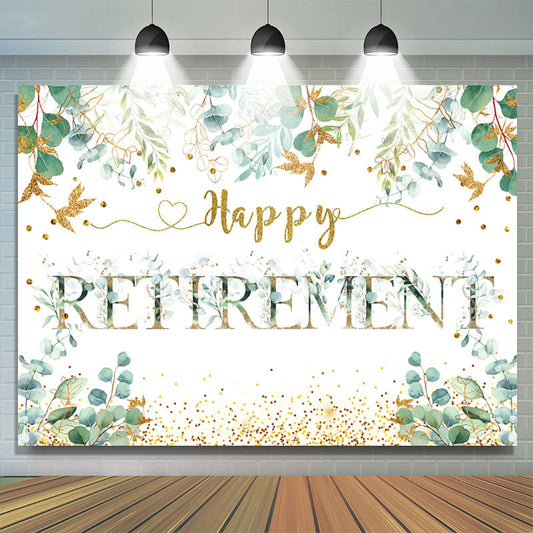 Lofaris Green And Glitter Plants Happy Retirement Backdrop