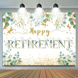 Load image into Gallery viewer, Lofaris Green And Glitter Plants Happy Retirement Backdrop