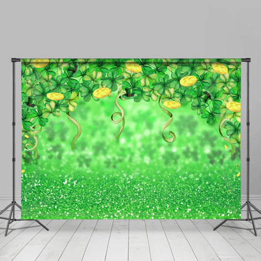 Lofaris Green And Gold Bokeh St Patricks Day Backdrop
