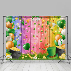 Lofaris Green And Orange Balloons St. Patrick’S Day Backdrop
