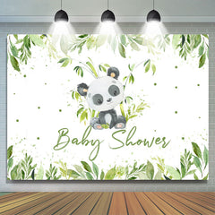 Lofaris Green Boho Bamboo With Panda Baby Shower Backdrop
