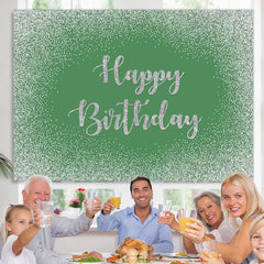 Lofaris Green Bokeh Glitter Happy Birthday Backdrop for Party