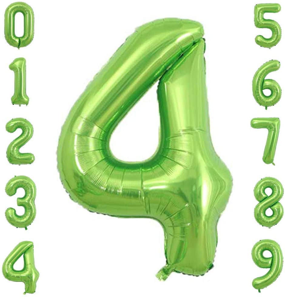 Lofaris Green DIY Number Large Aluminum Foil 40 Inch Balloons for Party