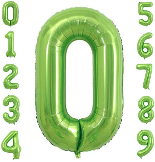 Lofaris Green DIY Number Large Aluminum Foil 40 Inch Balloons for Party