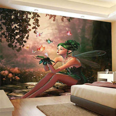 Lofaris Green Fairy And Trippy Forest Butterfly Wall Tapestry