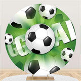 Load image into Gallery viewer, Lofaris Green Football Goal Round Birthday Backdrop For Boy