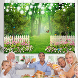 Load image into Gallery viewer, Lofaris Green Forest Jungle With Lights And Buttrtfly Backdrop