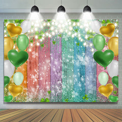 Lofaris Green Glitter Balloons Happy St. Patrick’S Day Backdrop