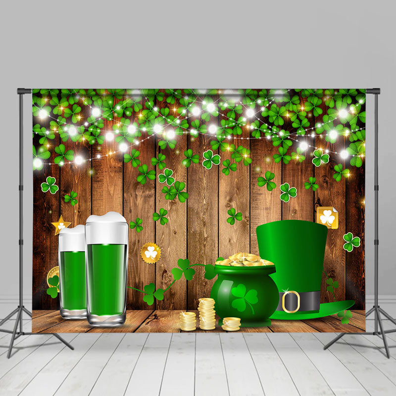 Lofaris Green Glitter Beer Hat Gold St. Patrick’S Day Backdrop