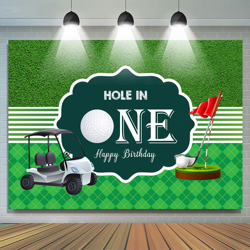 Lofaris Green Golf Course Hole In One Happy Birthday Backdrop